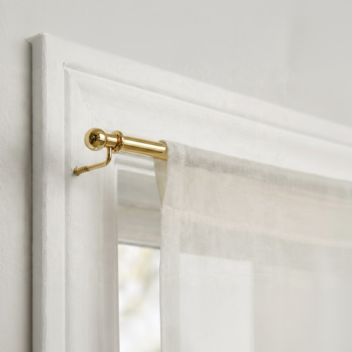 Tex glass curtain rods Ø7 in polished brass with screws