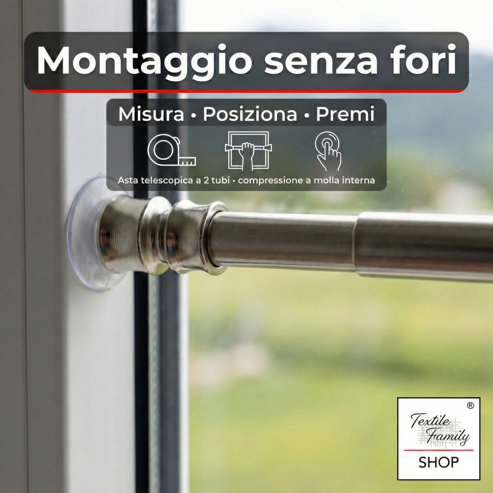 Astine a pressione tenda a vetro ottone nichelato argento Ø7/8