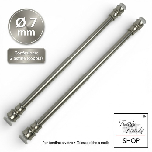 Astine a pressione tenda a vetro ottone nichelato argento Ø7/8
