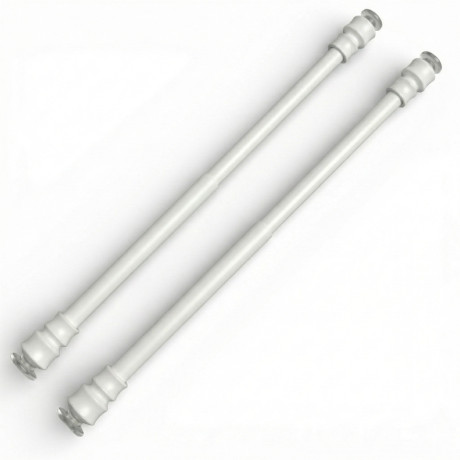 Varillas de empuje y cortina de cristal blanco ajustables Ø7/8 2