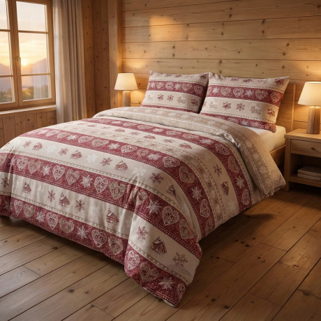Red Heart and Hut Duvet Cover with Flapper 40 cm