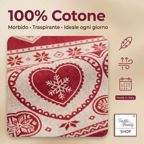 Copripiumino Cuore e Baita Rosso con Patella 40 cm