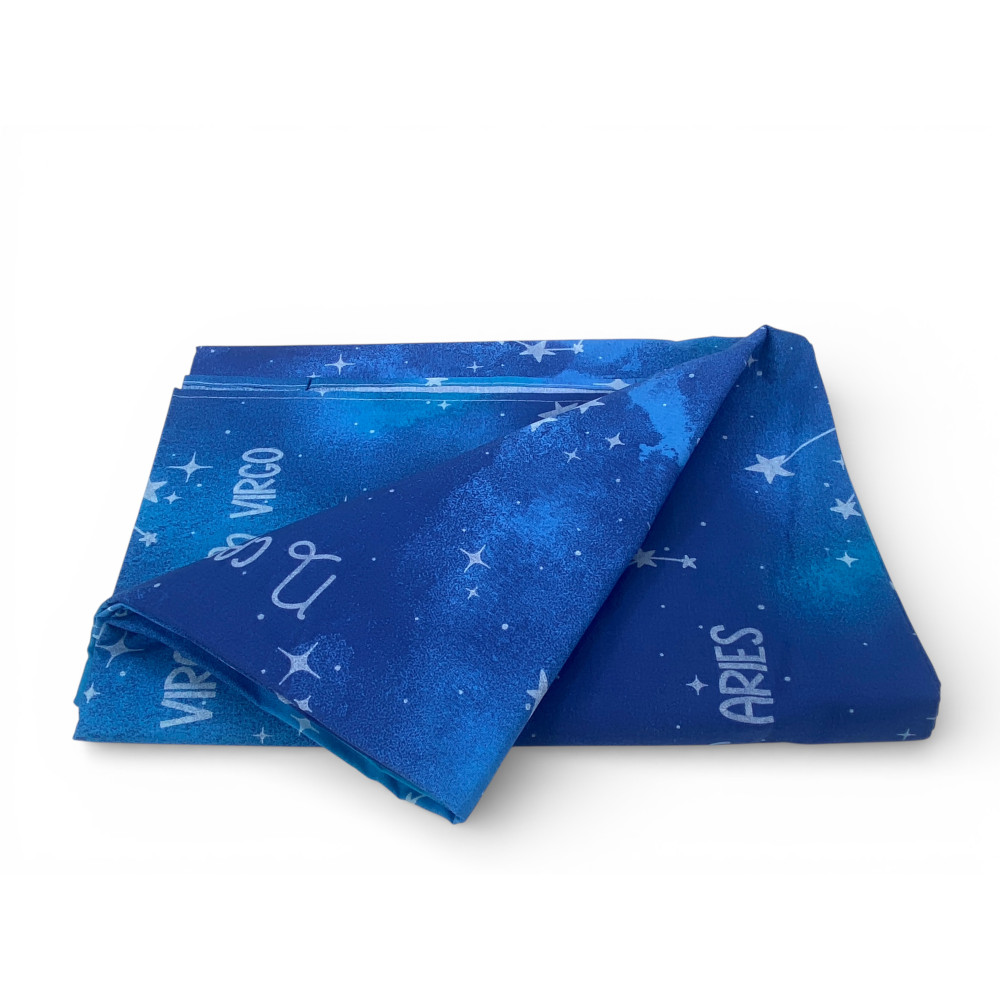 Telo Copritutto Segni Zodiacali Blu in 100% Cotone Made in Italy