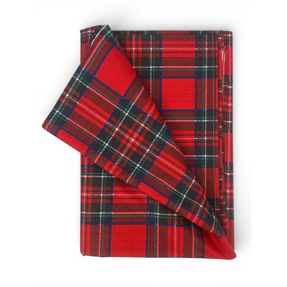 Telo Copritutto Tartan Rosso Gran Foulard in 100% Cotone Made in Italy