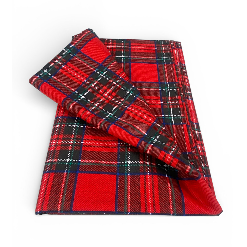 Telo Copritutto Tartan Rosso Gran Foulard in 100% Cotone Made in Italy