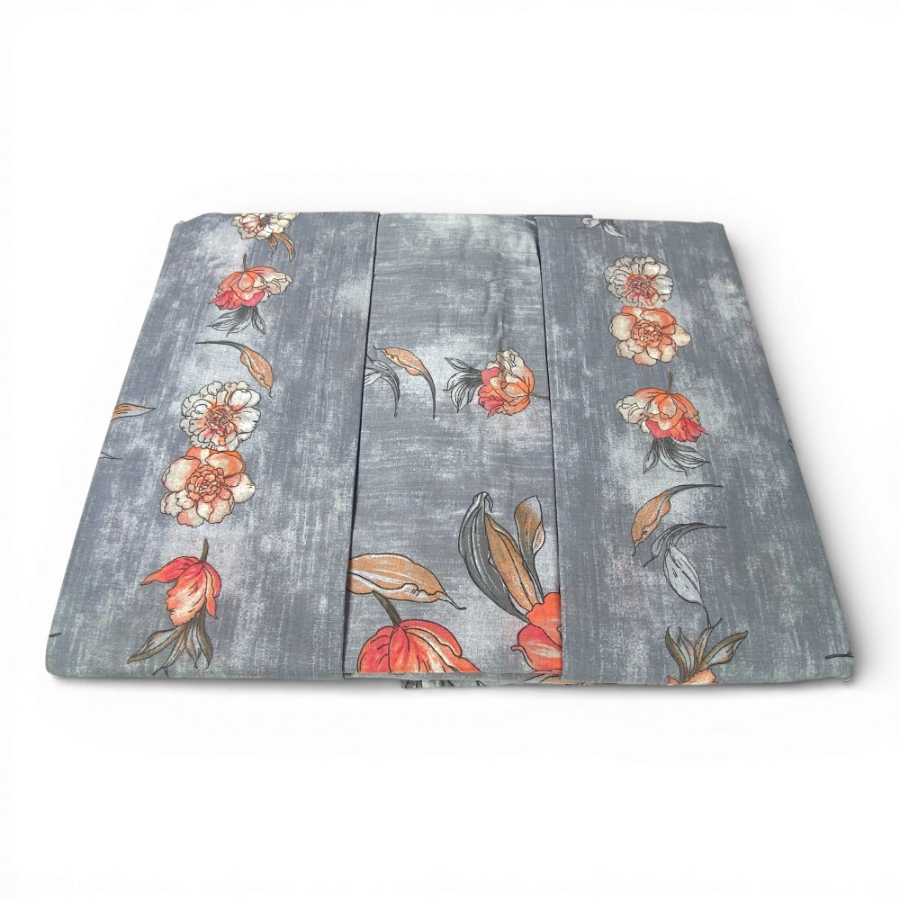 Due federe coordinate in cotone con fantasia floreale Fior di Perla Grigio