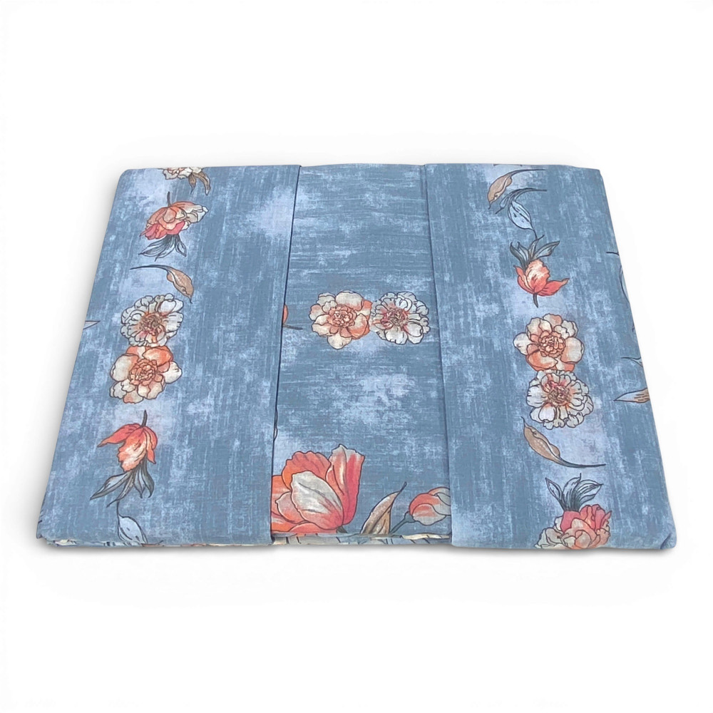 Light blue maxi top sheet with flower pattern, elegant and modern style