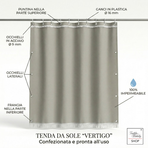 VERTIGO EXTÉRIEUR SUN CURTAIN GARDEN BALCON LUSH BROWN imperméable à l’eau et hydrofuge