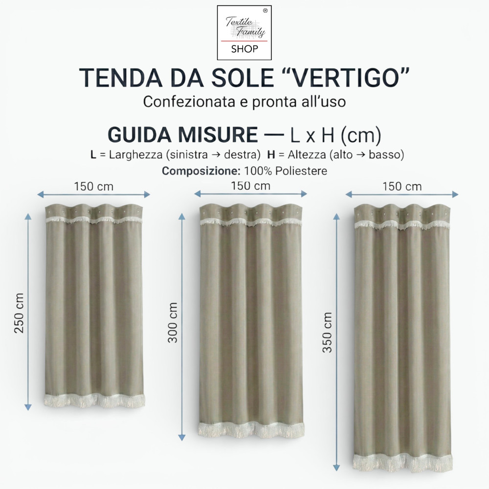 Ganci in plastica inclusi Ø16 mm per occhielli in acciaio Ø9 mm montaggio su bastone non incluso