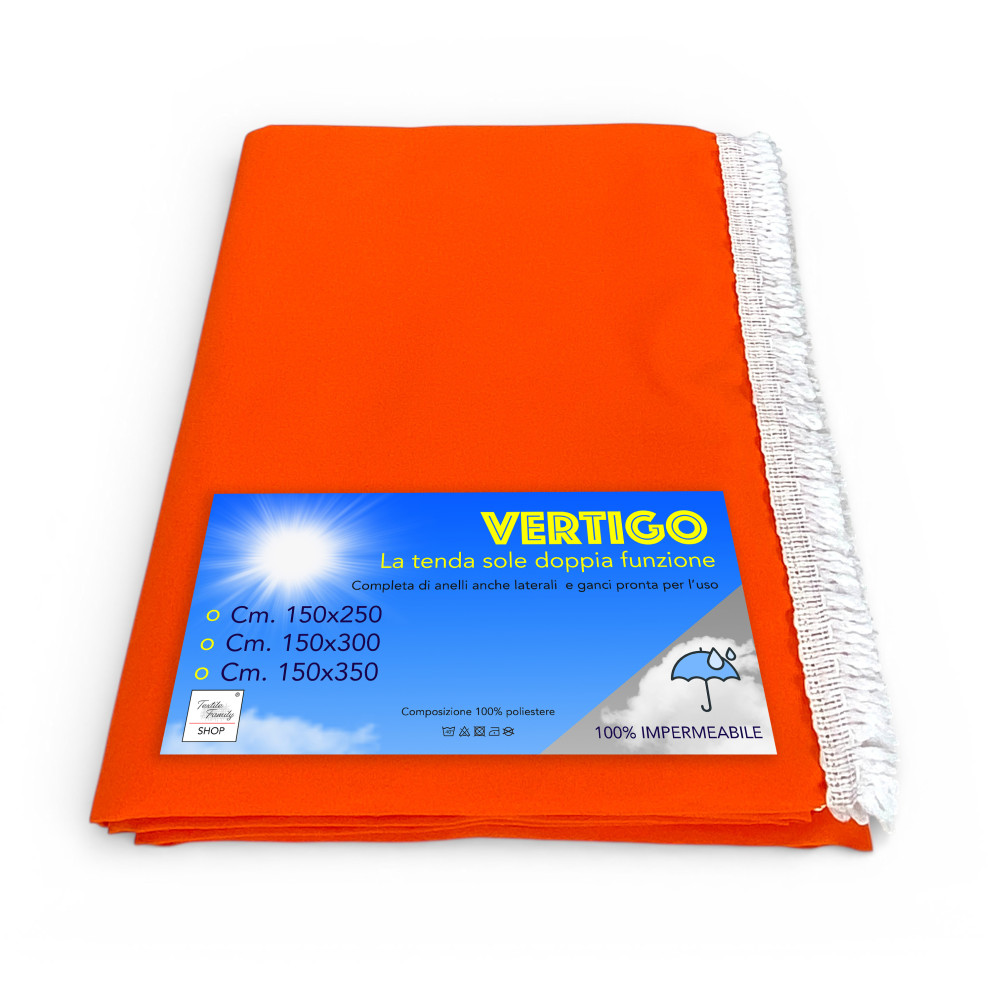 Tenda da sole Vertigo Tex Family arancio unito per balcone giardino e terrazzo