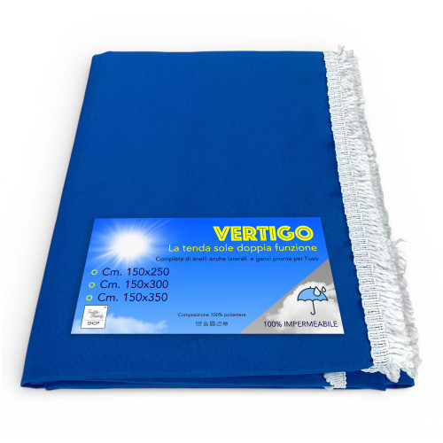Tenda da sole Vertigo Tex Family bluette unito per balcone giardino e terrazzo