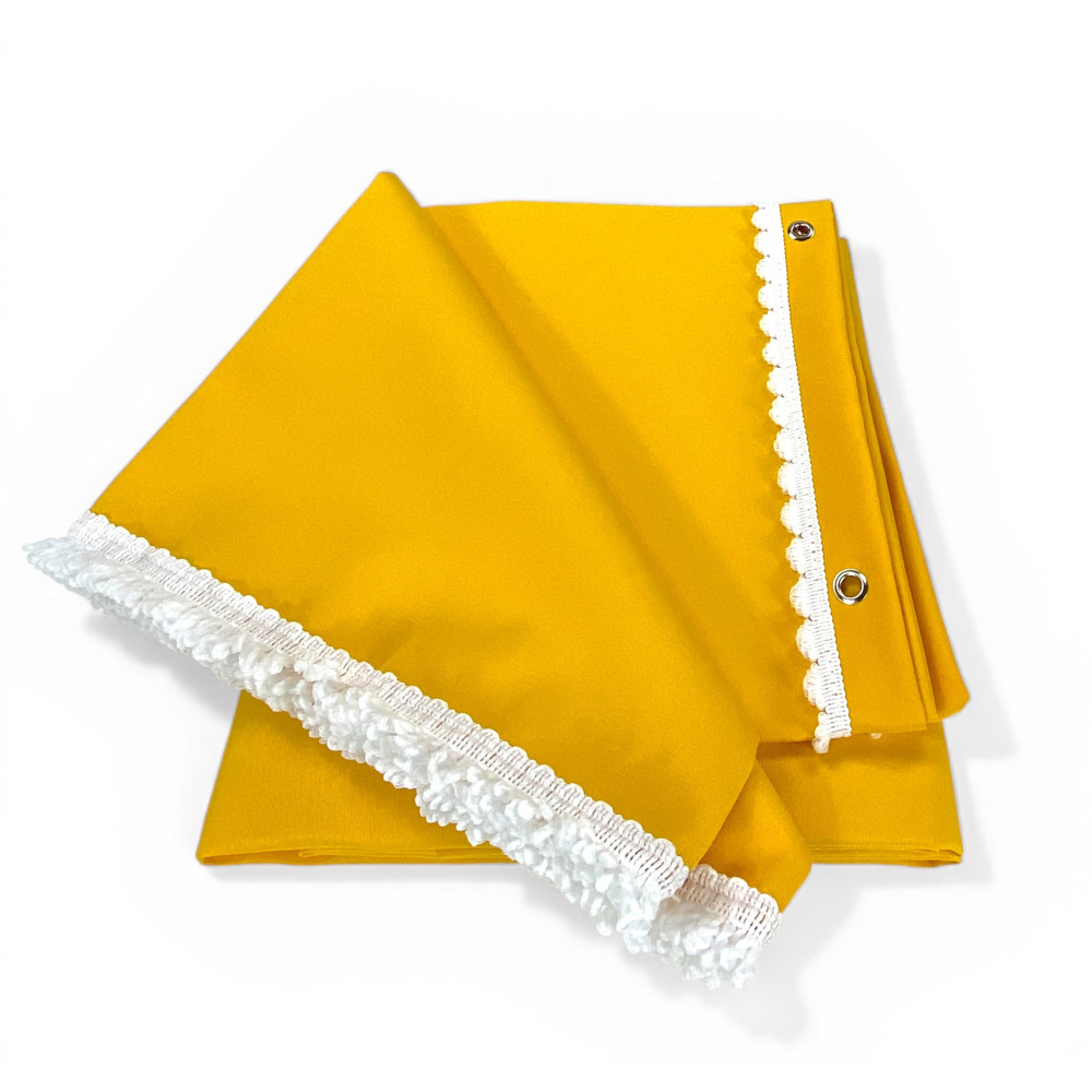 Toldo exterior amarillo liso impermeable y repelente al agua hecho de 100% poliéster