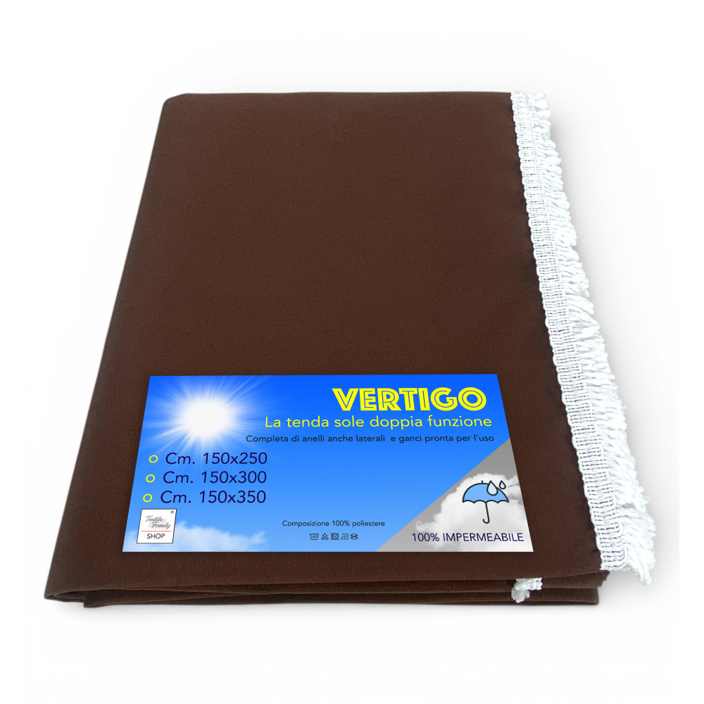Tenda da sole Vertigo Tex Family marrone unito per balcone giardino e terrazzo