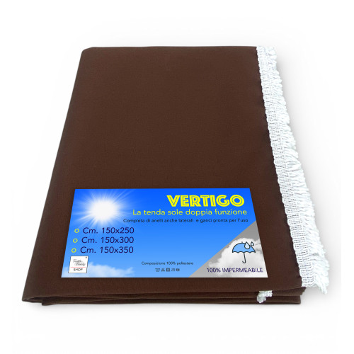Tenda da sole Vertigo Tex Family marrone unito per balcone giardino e terrazzo