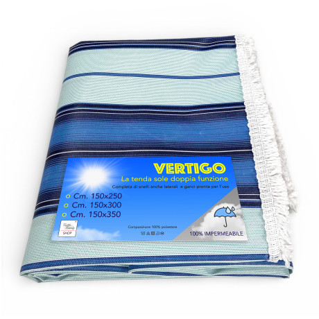 Tenda da sole Vertigo Tex Family righino blu per balcone giardino e terrazzo