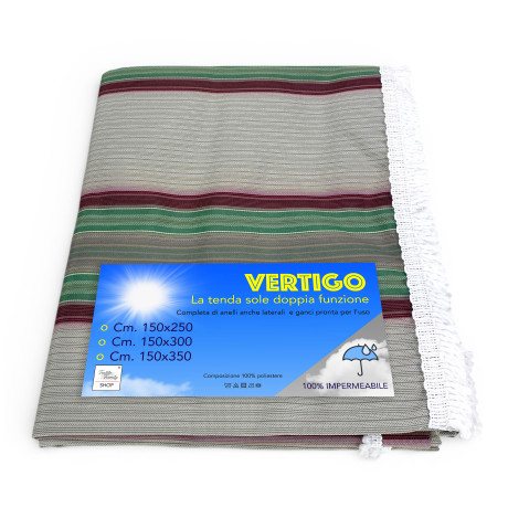 Tenda da sole Vertigo Tex Family righino verde per balcone giardino e terrazzo