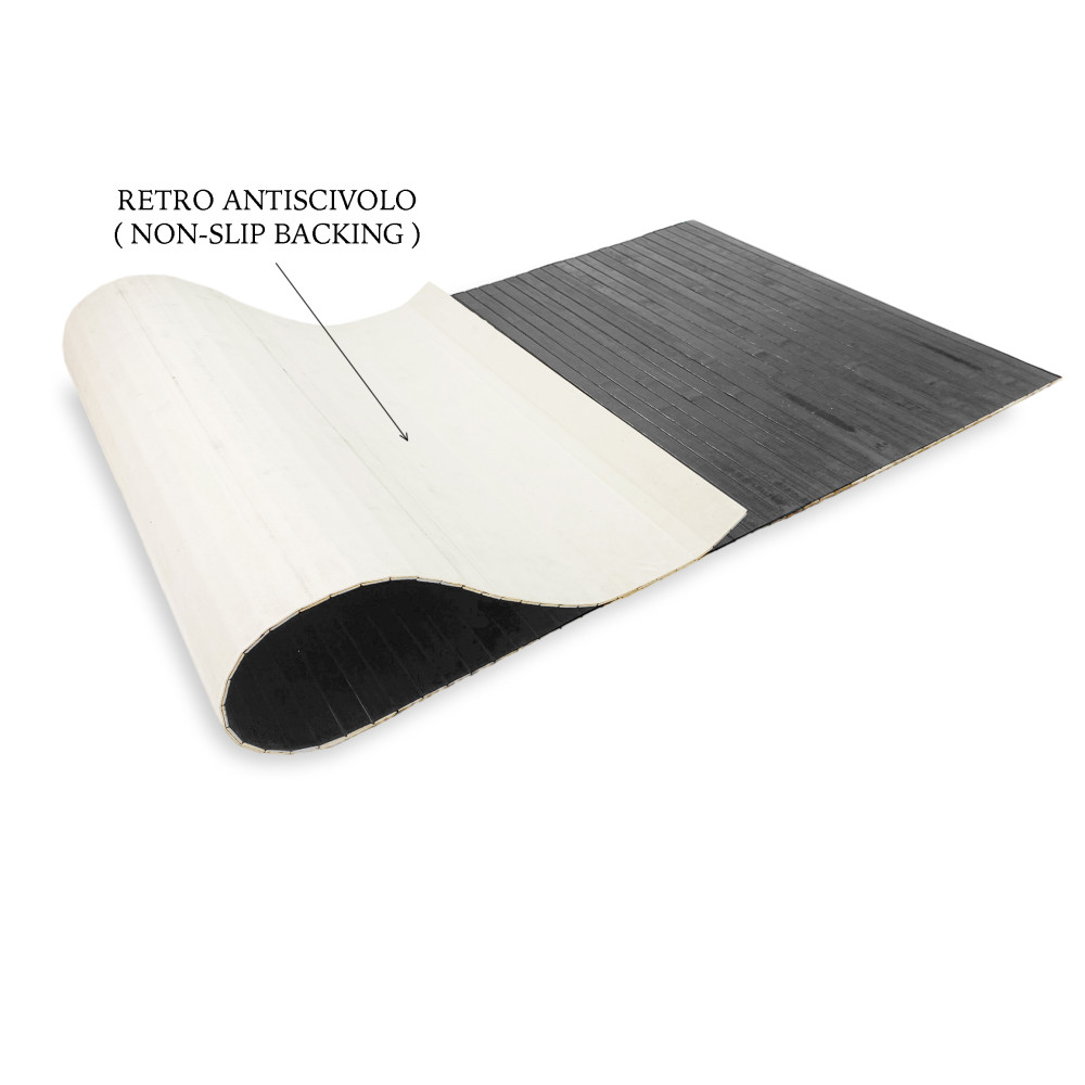 WOODEN KITCHEN RUG bamboo WOODY color Dark Gray