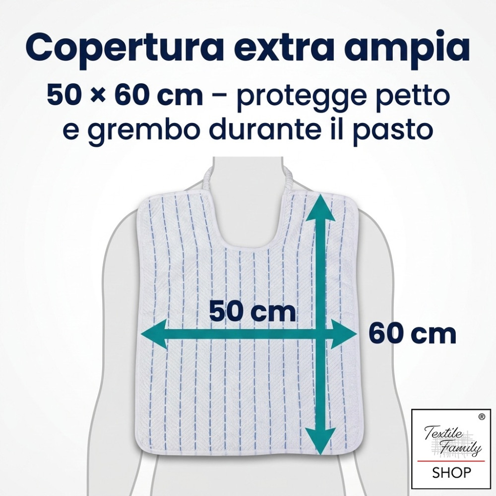 Bavaglione adulto con elastico 50x60 Made in Italy | Tex Family