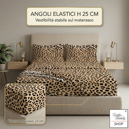 Safari Leopard Set 100% algodón fabricado en Italia