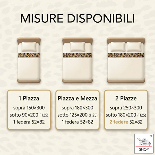 Draps de léopard Safari 100 % coton fabriqués en Italie