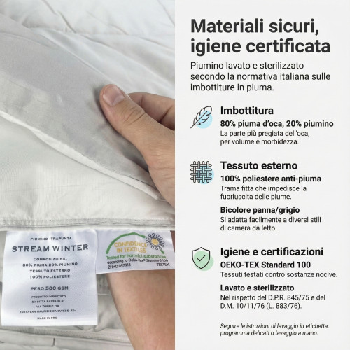 PIUMINO OCA Stream 500 GR. 80% PIUMA OCA 20% PIUMINO OCA Bicolore