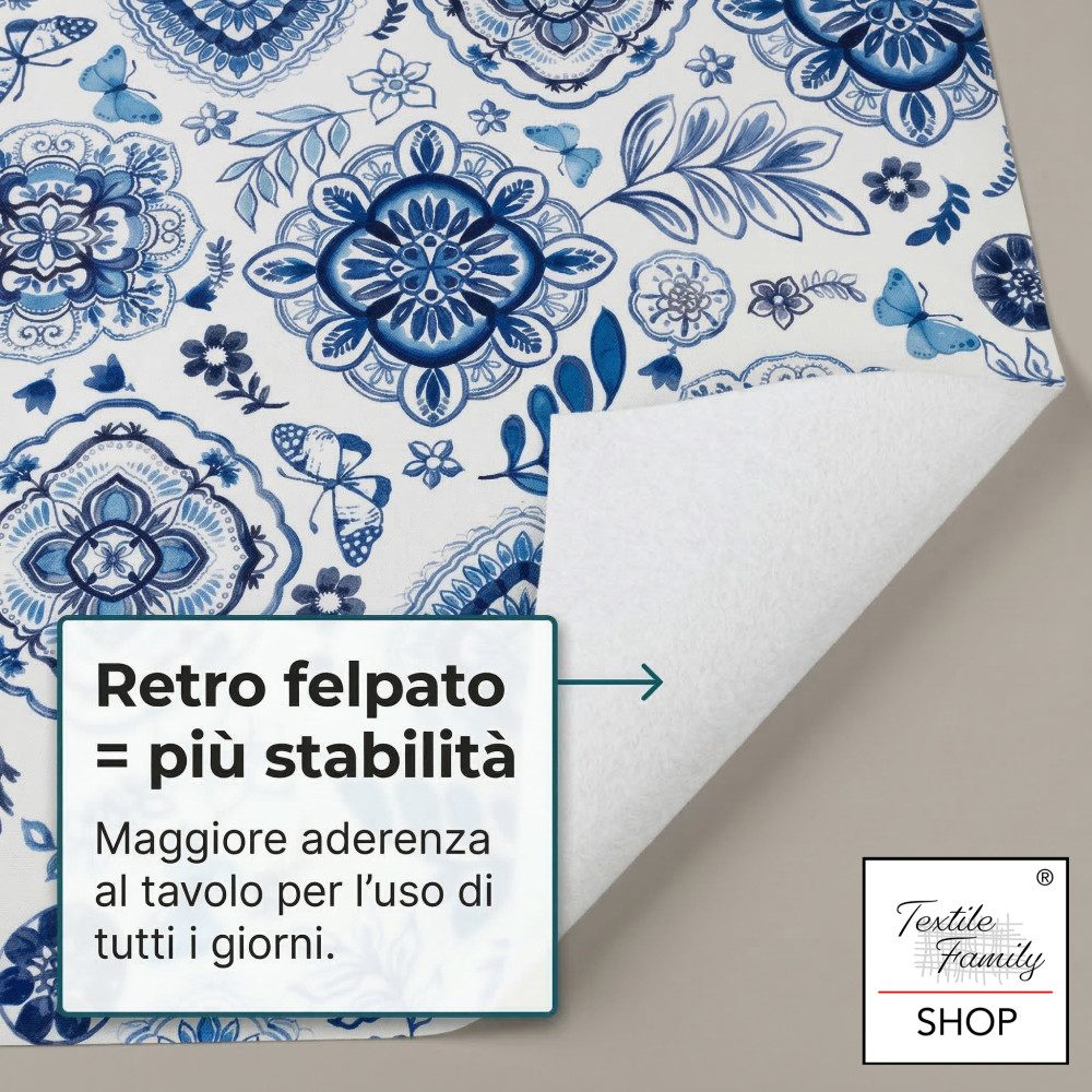 Mantel impermeable de PVC Capri Blue con respaldo de forro polar