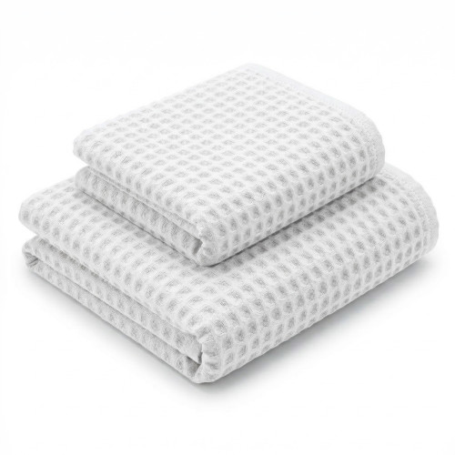 Tex Family Honeycomb White Classic 330 2-Piece Towel Set