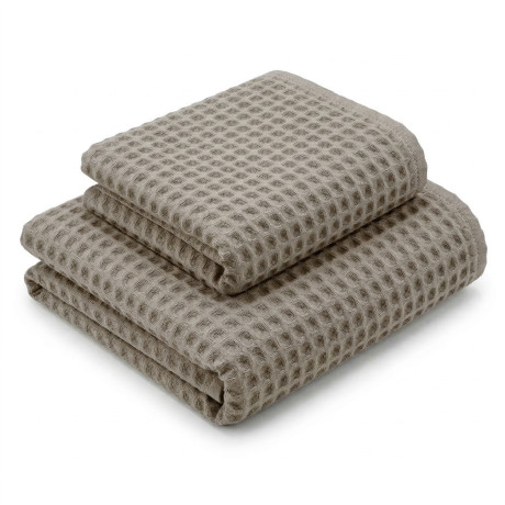 Tex Family Honeycomb Taupe Classic 330 2-Piece Towel Set