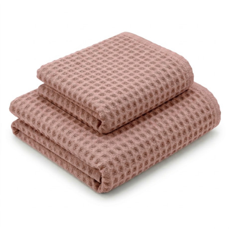 Tex Family Set de toallas clásicas de 2 piezas Honeycomb Powder Pink 330