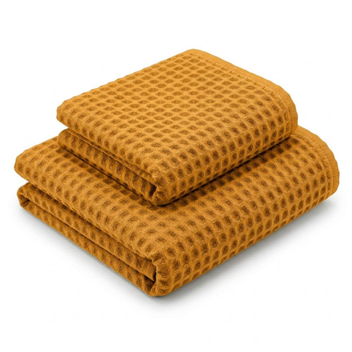 Tex Family Nido d’Ape Ocra Classic 330 Set Asciugamani 2 Pezzi