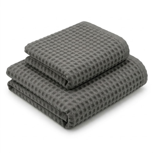 Tex Family Nido d’Ape Antracite Classic 330 Set Asciugamani 2 Pezzi