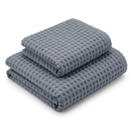 Tex Family Nido d’Ape Acciaio Classic 330 Set Asciugamani 2 Pezzi
