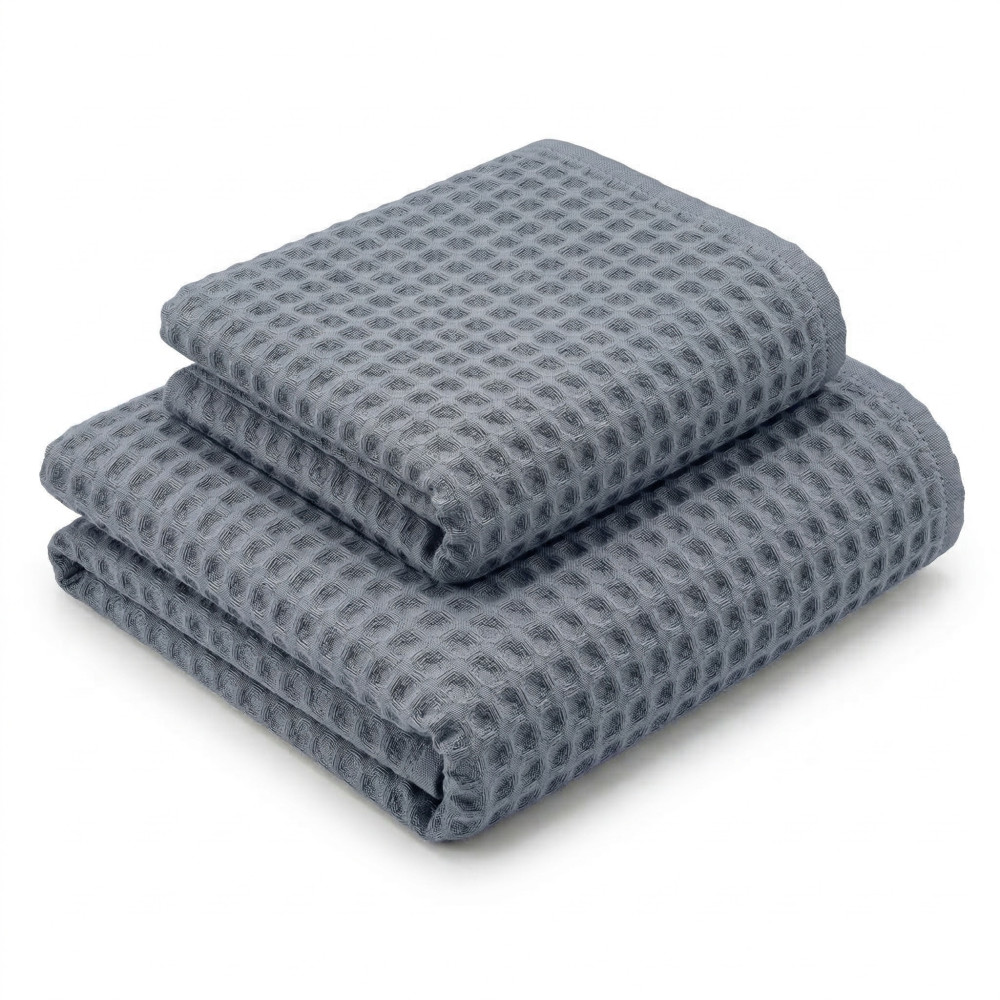 Tex Family Nido d’Ape Acciaio Classic 330 Set Asciugamani 2 Pezzi