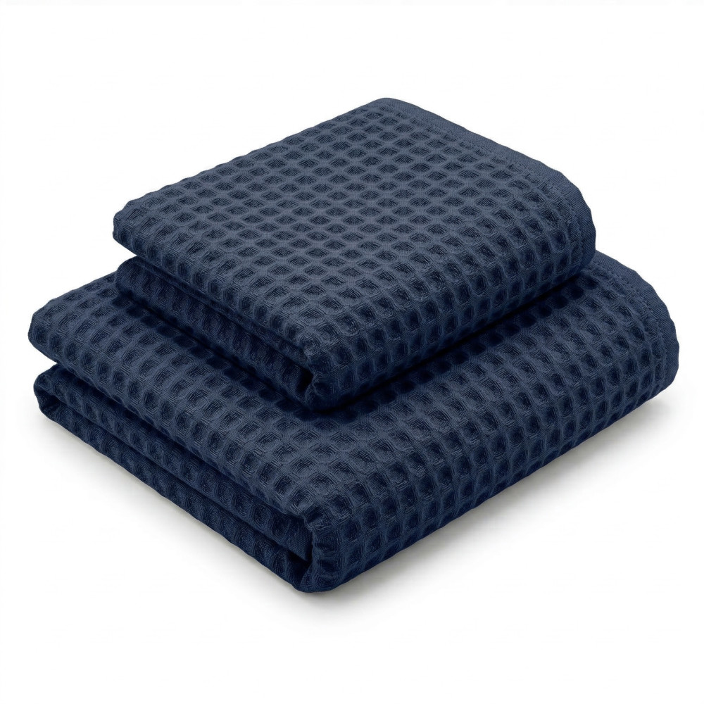 Tex Family Ensemble de serviettes 2 pièces Honeycomb Blue Classic 330