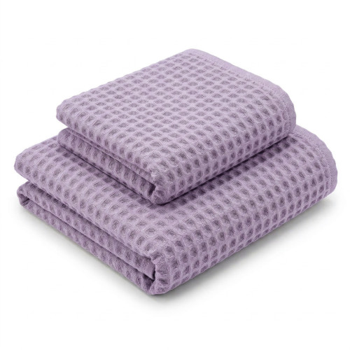 Tex Family Nido d’Ape Lilla Classic 330 Set Asciugamani 2 Pezzi