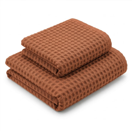 Tex Family Nido d’Ape Terracotta Classic 330 Set Asciugamani 2 Pezzi