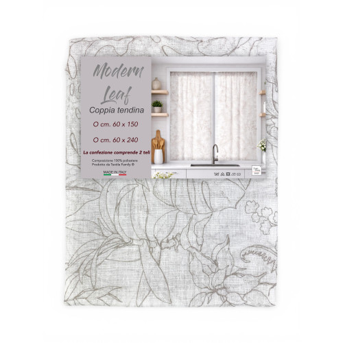 Cortinas de vidrio Bouclè beige modernas semitransparentes
