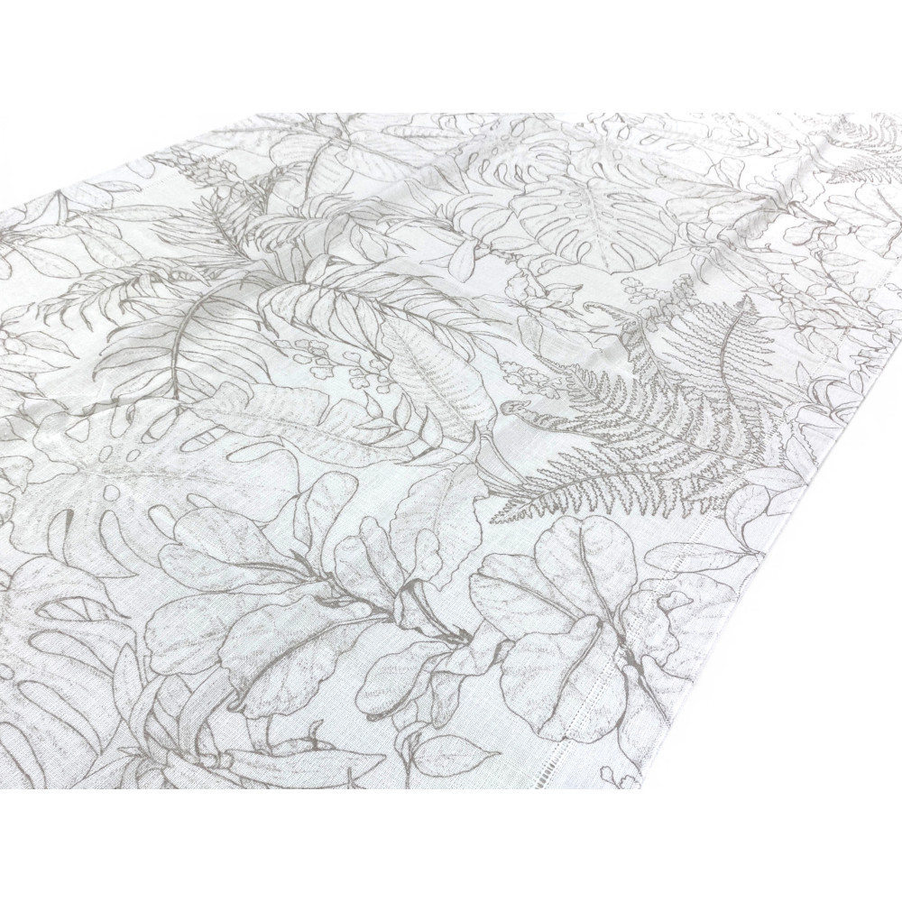 Tendine a Vetro Modern Leaf Beige Bouclè Semitrasparenti