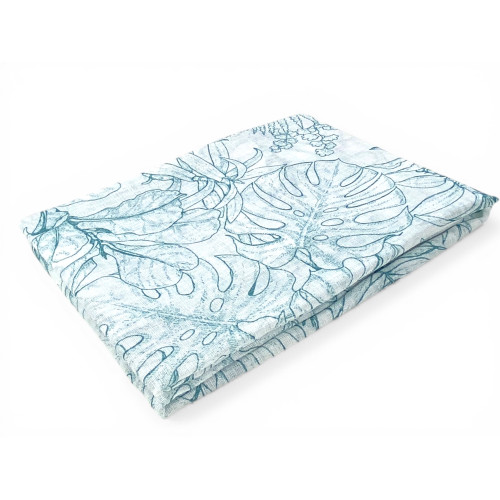 Rideaux en verre bouclé bleu feuille modernes semi-transparents