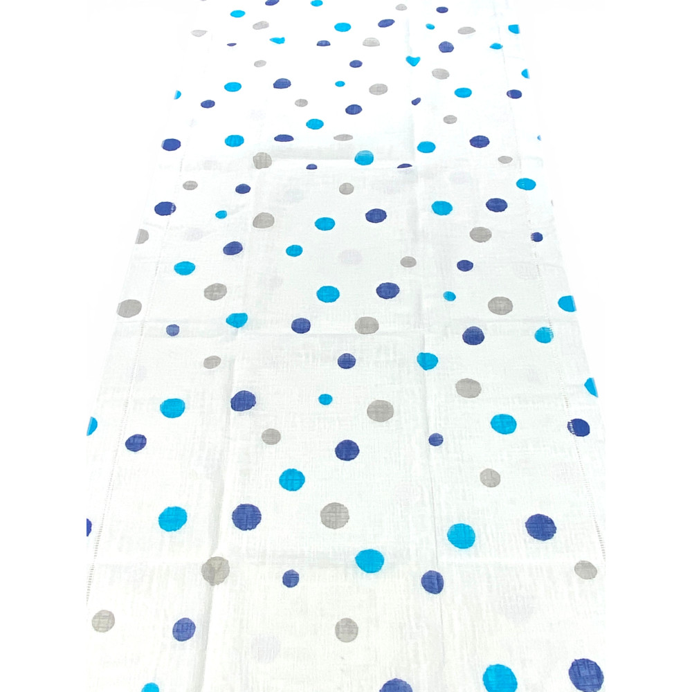 Glass curtains Blue Polka Dots Bouclè Semi-transparent 2 sheets