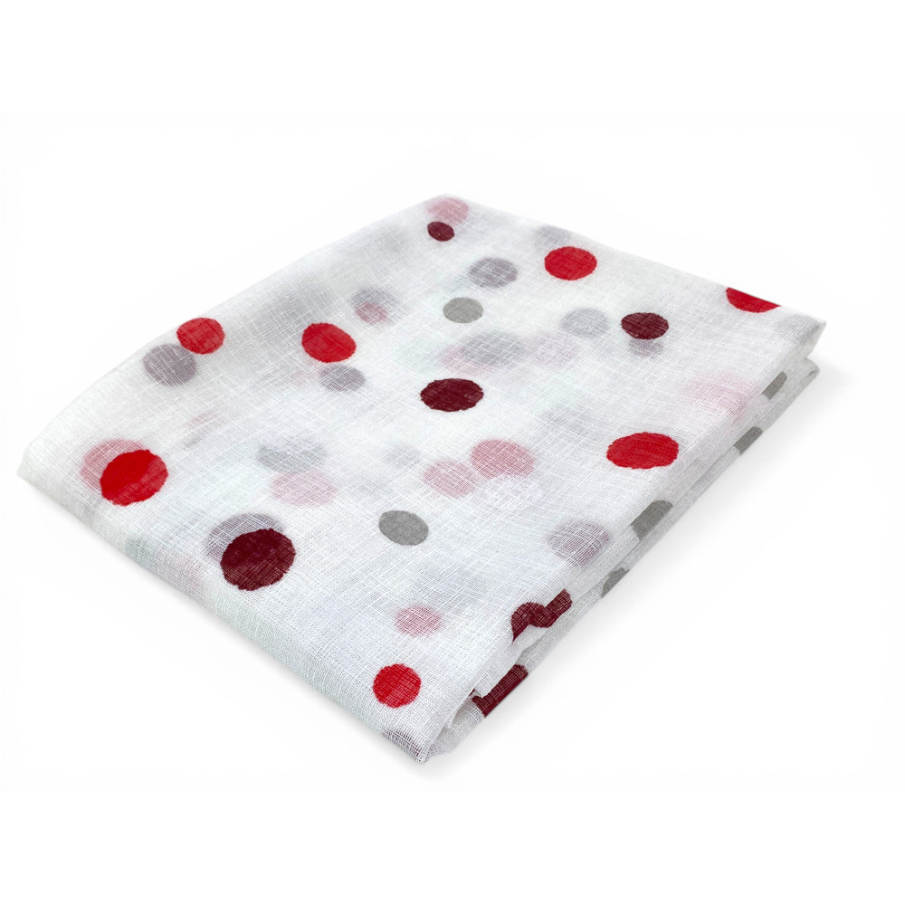 Rideaux en verre Pois rouges Bouclè, semi-transparent 2 feuilles