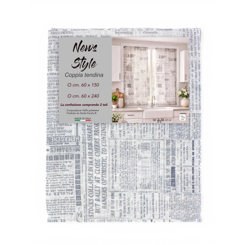 Rideaux en verre Style Nouvelle Bouclè, semi-transparent 2 feuilles