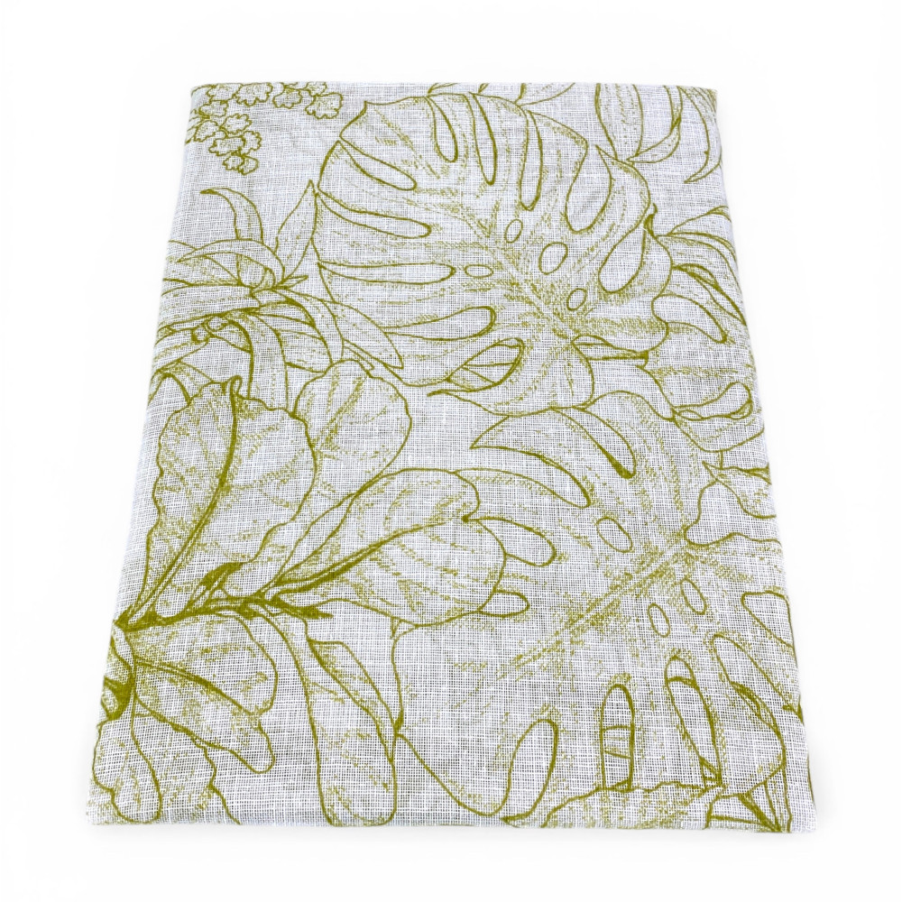 Modern Leaf Green Bouclé Glass Curtains Semi-transparent