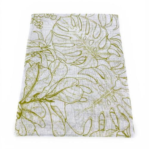 Tendine a Vetro Modern Leaf Verde Bouclè Semitrasparenti
