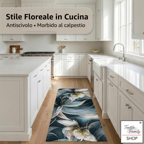 Runner Cucina Gigli Antiscivolo 50 cm Lavabile Made in Italy 2