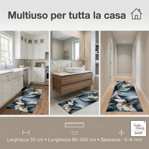 Camiño de cocina antideslizante Gigli 50 cm lavable fabricado en Italia
