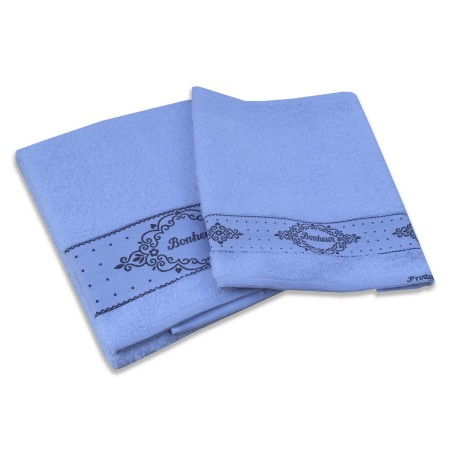 Lot serviette + serviette invité en éponge de pur coton.