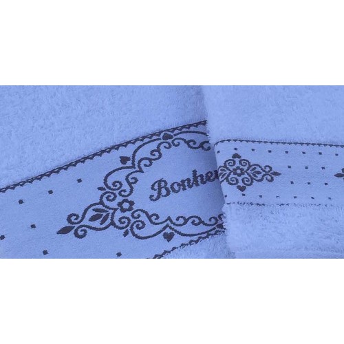 Lot serviette + serviette invité en éponge de pur coton.