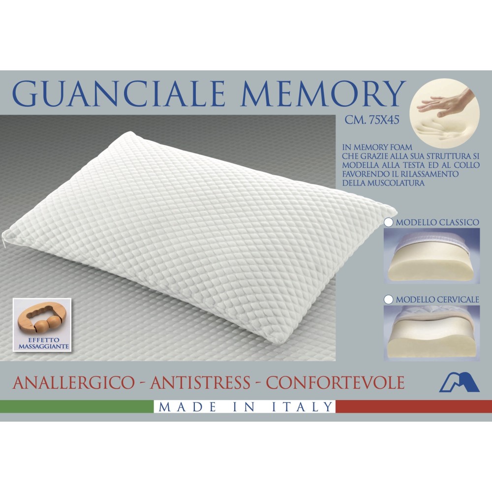 GUANCIALE MEMORY SPHERE ANTIACARO ANALLERGICO MOD. SAPONETTA