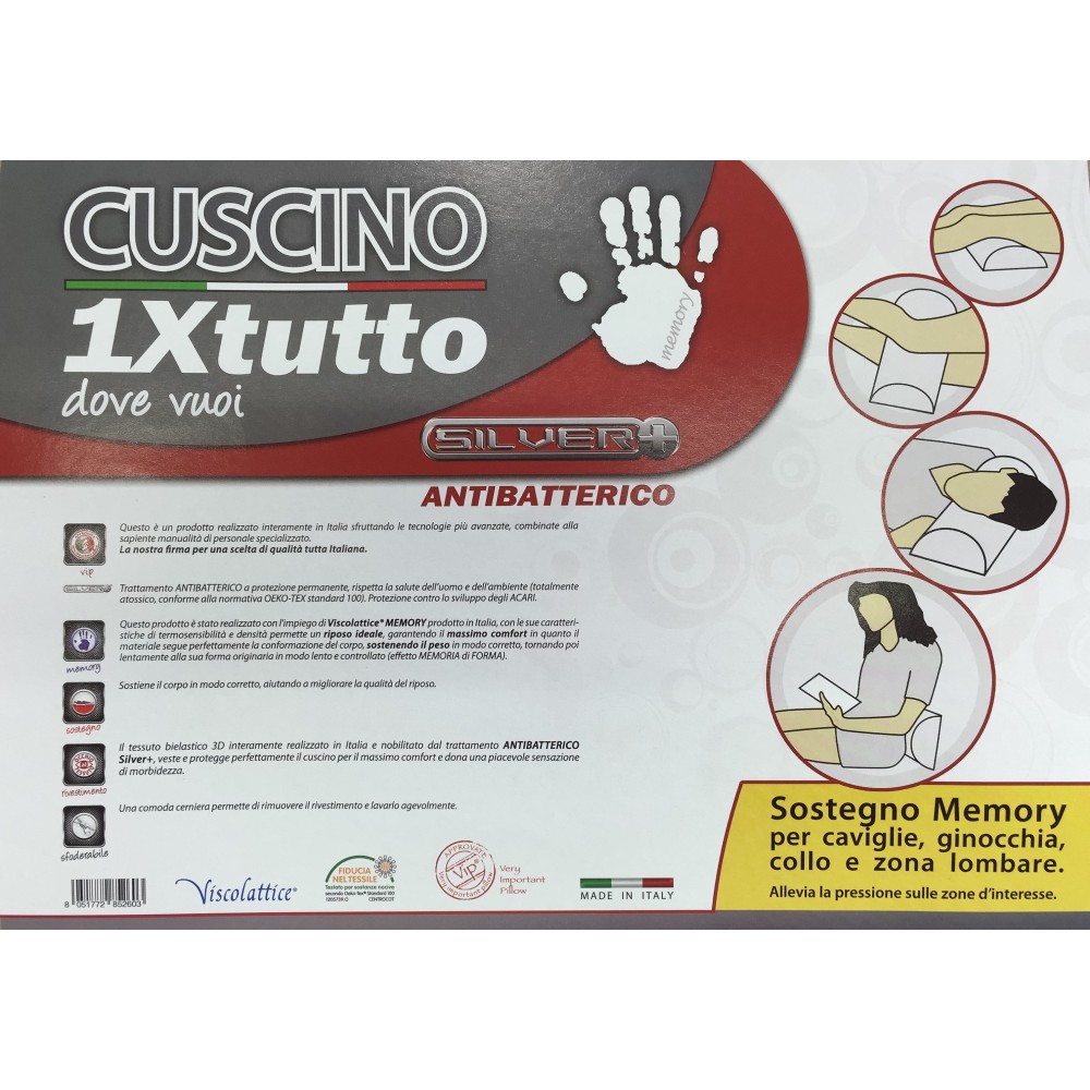Cuscino Ortopedico Memory Foam Tex Family - Supporto Collo, Schiena e Ginocchia - Made in Italy
